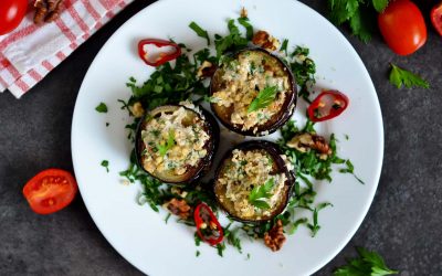 Milhojas de verduras asadas